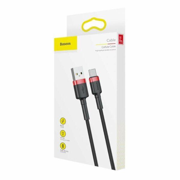 Cable USB Type C 2A 2m 200cm Baseus CATKLF-C91 Durable Best Quality Data  Transfer And Charging Red+b - Lance Trend