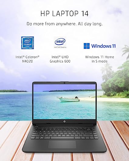 HP Newest 14 HD Laptop, Windows 11, Intel Celeron