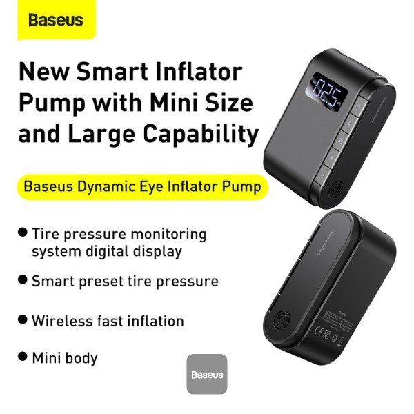BASEUS Energy Source Tire Inflator Pump Wireless Portable Air Pump with  Digital Display LED Light for Car Bike - Tarnish